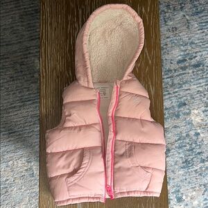 ZARA Pink Hooded Puffer Vest
